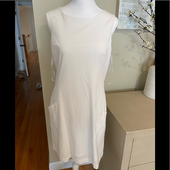 NWT Southern Tides White Stretch Seersucker Sheath dress Sz 8 - Picture 3 of 10